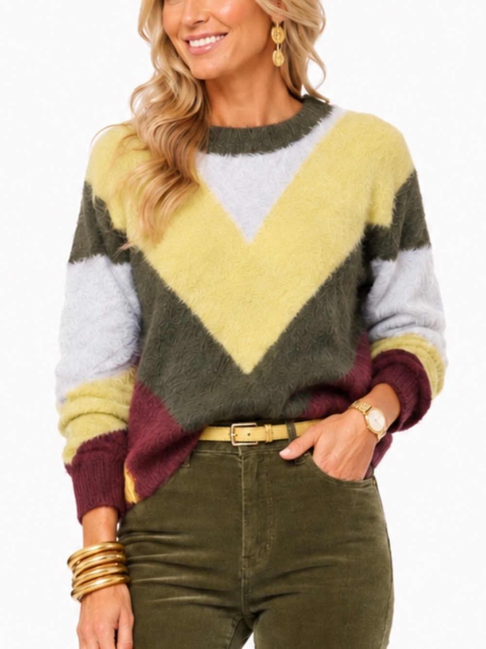 PROMESA ABSTRACT CREW NECK UBER SOFT  SWEATER SZ M/L NWTS